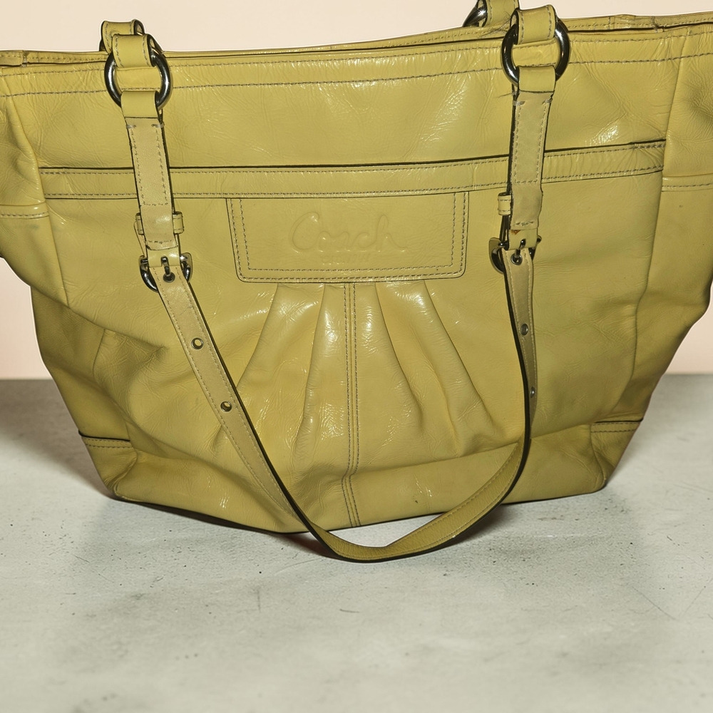 Coach Yellow Patent Leather Tote